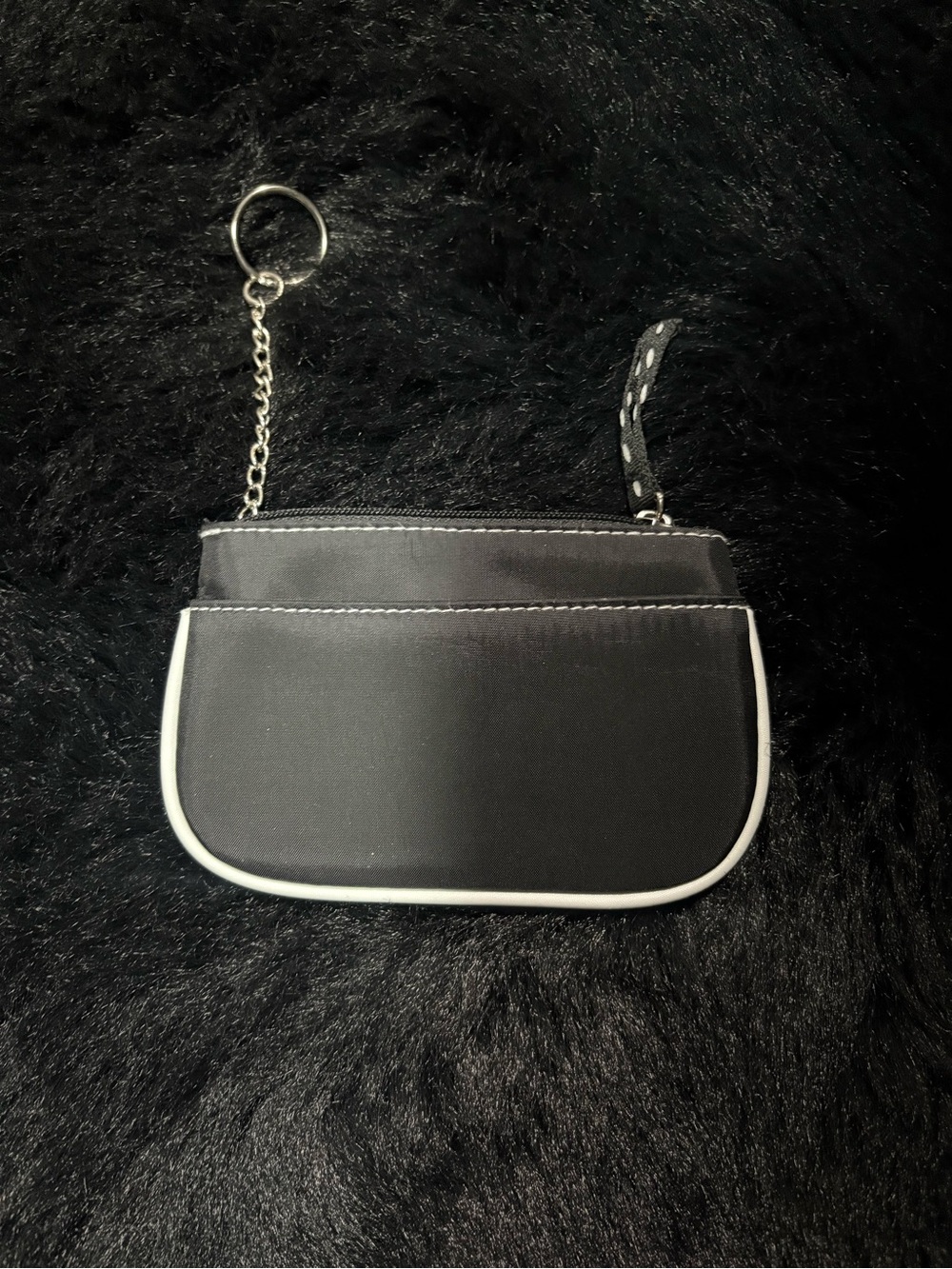 Black Wristlet Keychain Pouch - Compact Women's Accessory